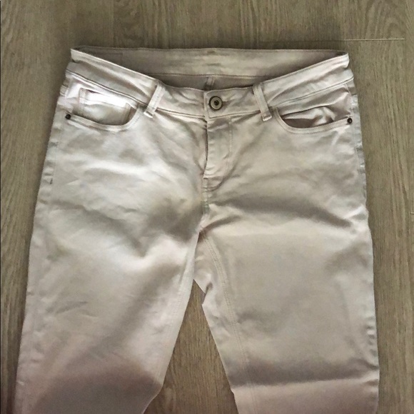 Zara Basic Denim cropped pant (light blush pink) - Picture 3 of 4